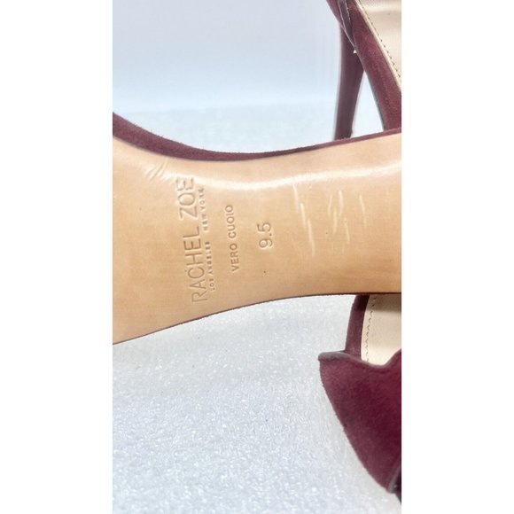 Rachel Zoe Stiletto Heels Burgundy Wine Size Ankle Strap 9.5 - Picture 3 of 8